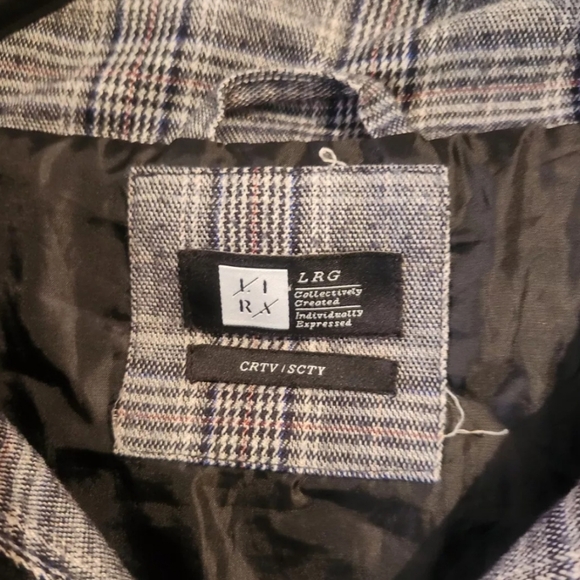 LIRA CRTV/SCTY Full Zip Jacket Men's Size Large BlackGray Plaid L/S Palm Tree - Picture 3 of 7